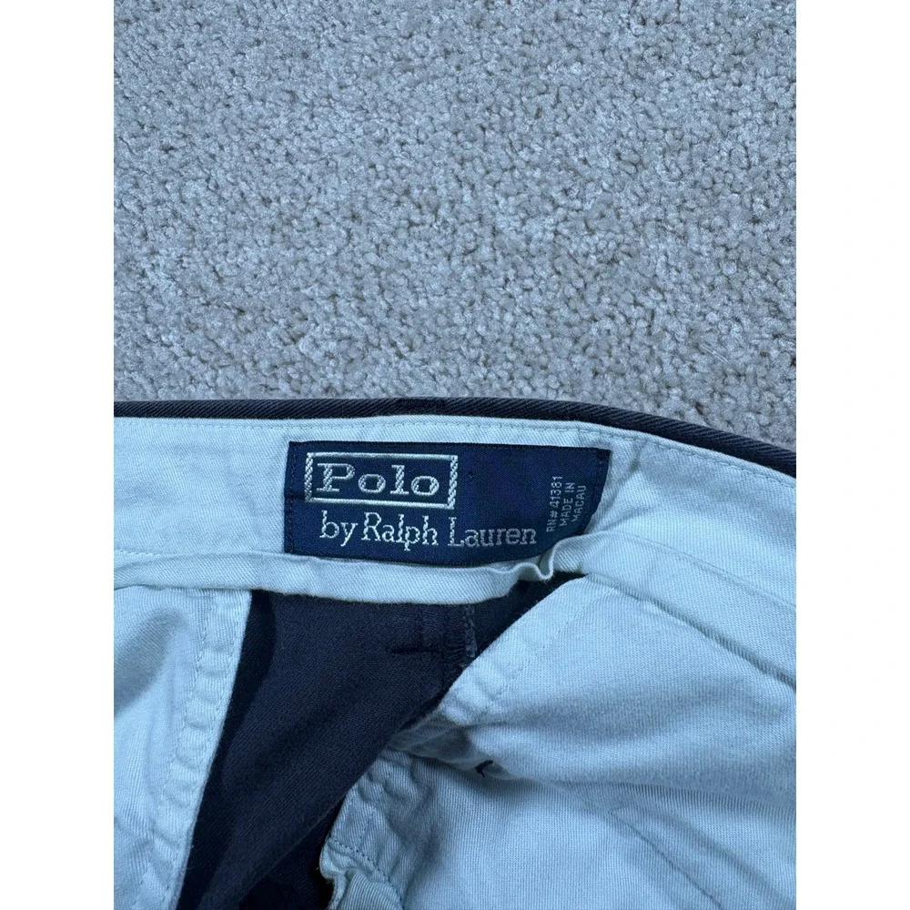 Polo Ralph Lauren Andrew Pant Mens 37x31 Navy Blue Pleated Chino Twill Trousers